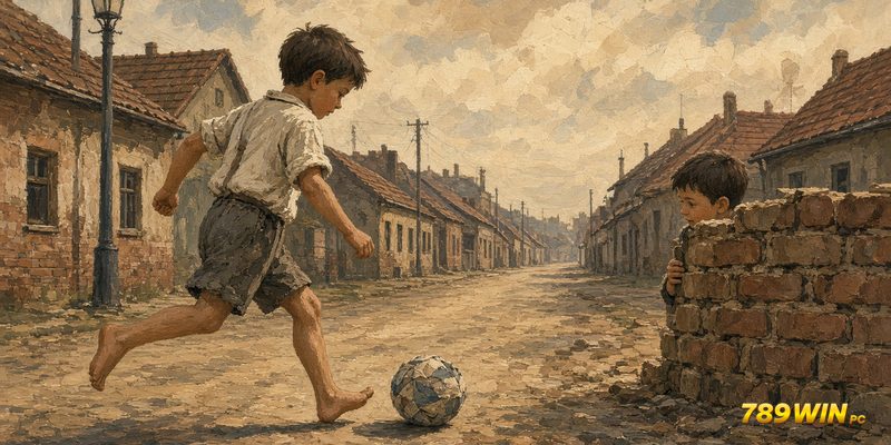 Cậu bé Puskas đá bóng vải trên phố Kispest