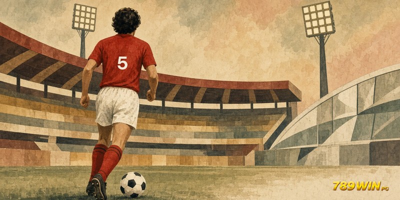 Tranh minh hoạ Franz Beckenbauer dẫn bóng – 789win