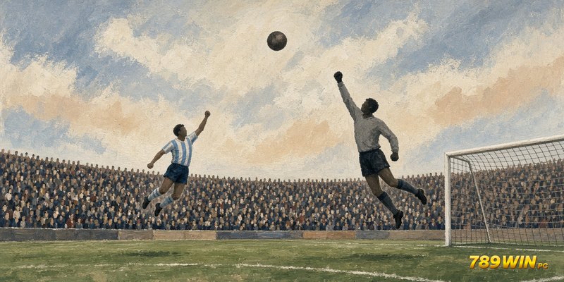Pha tranh bóng bổng trong trận tứ kết World Cup 1986